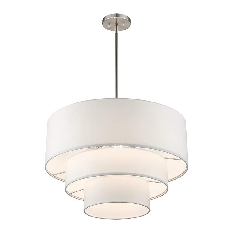 Image 5 4 Light Brushed Nickel Pendant Chandelier more views