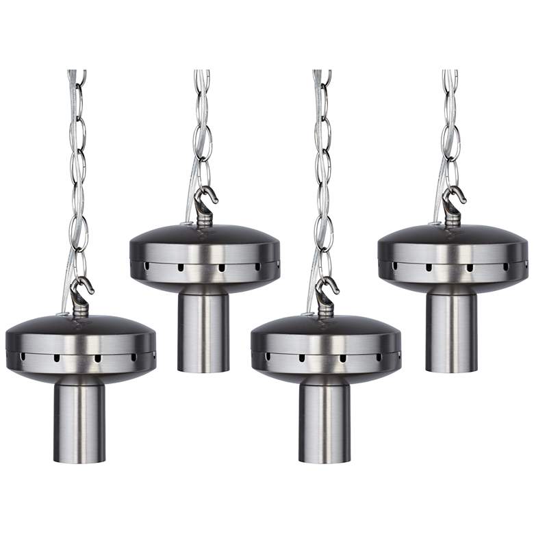 Image 1 4 Light Brushed Steel Shade - Multi Light Pendant DIY Kit