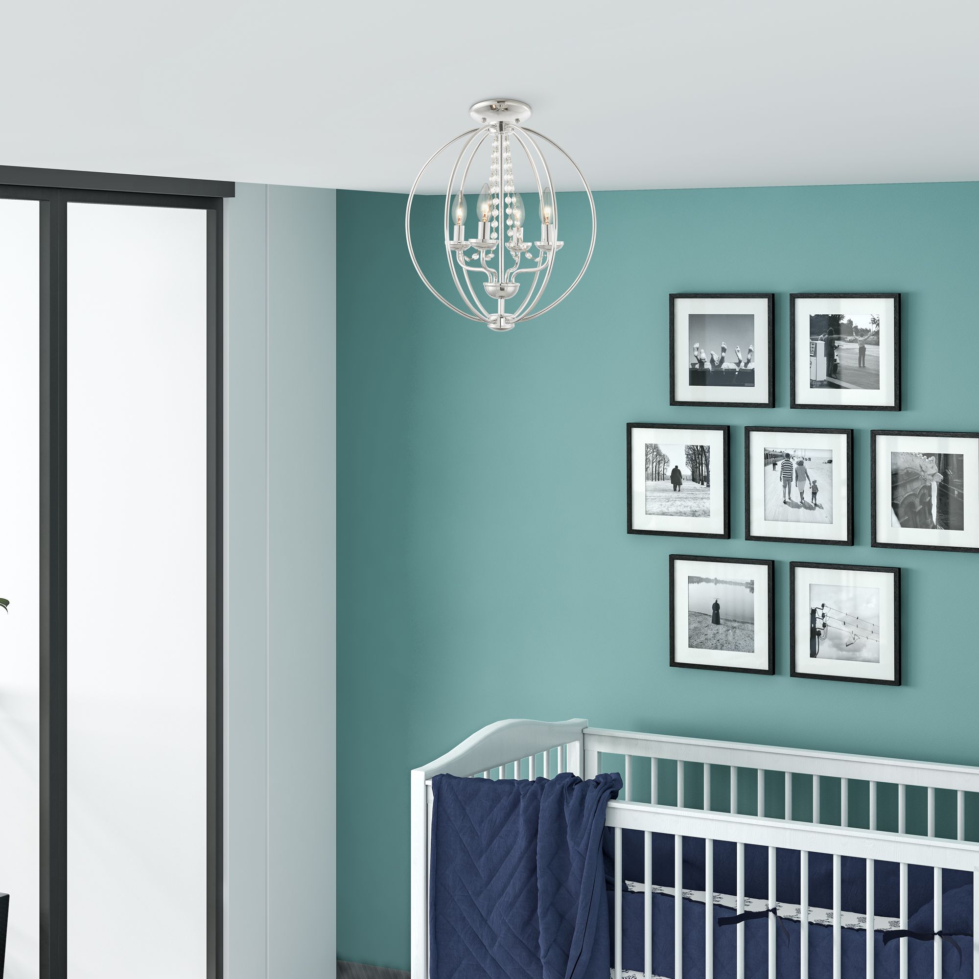 4 Light CH Mini Chandelier/Ceiling Mount