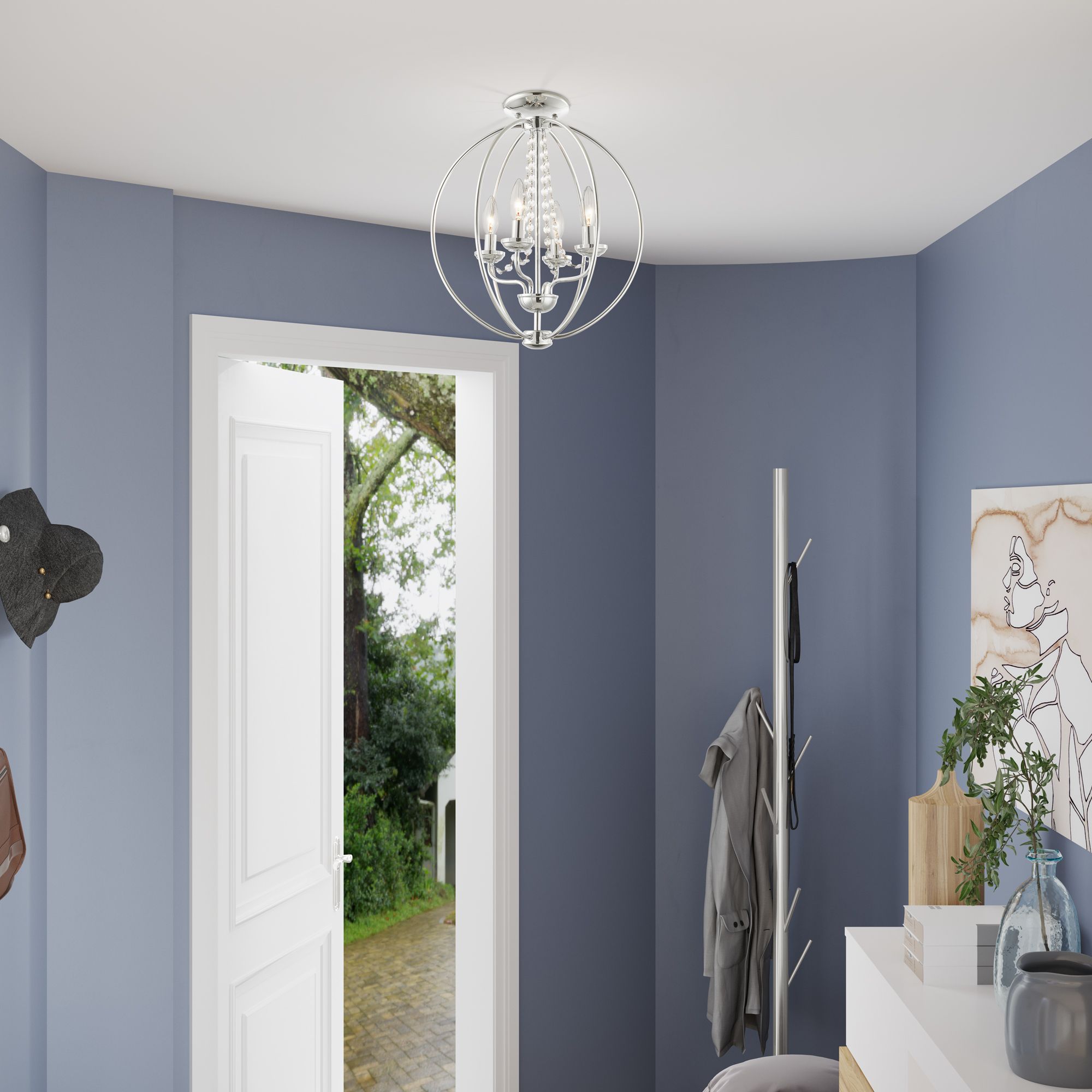 4 Light CH Mini Chandelier/Ceiling Mount