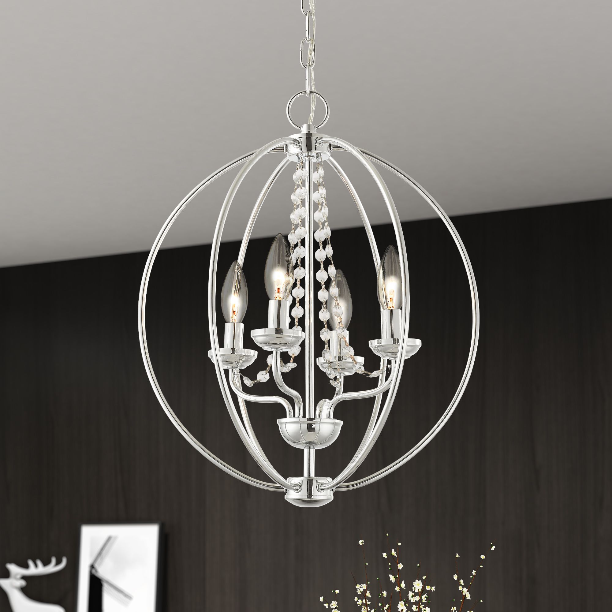 4 Light CH Mini Chandelier/Ceiling Mount