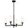 4-Light Chandelier in Matte Black