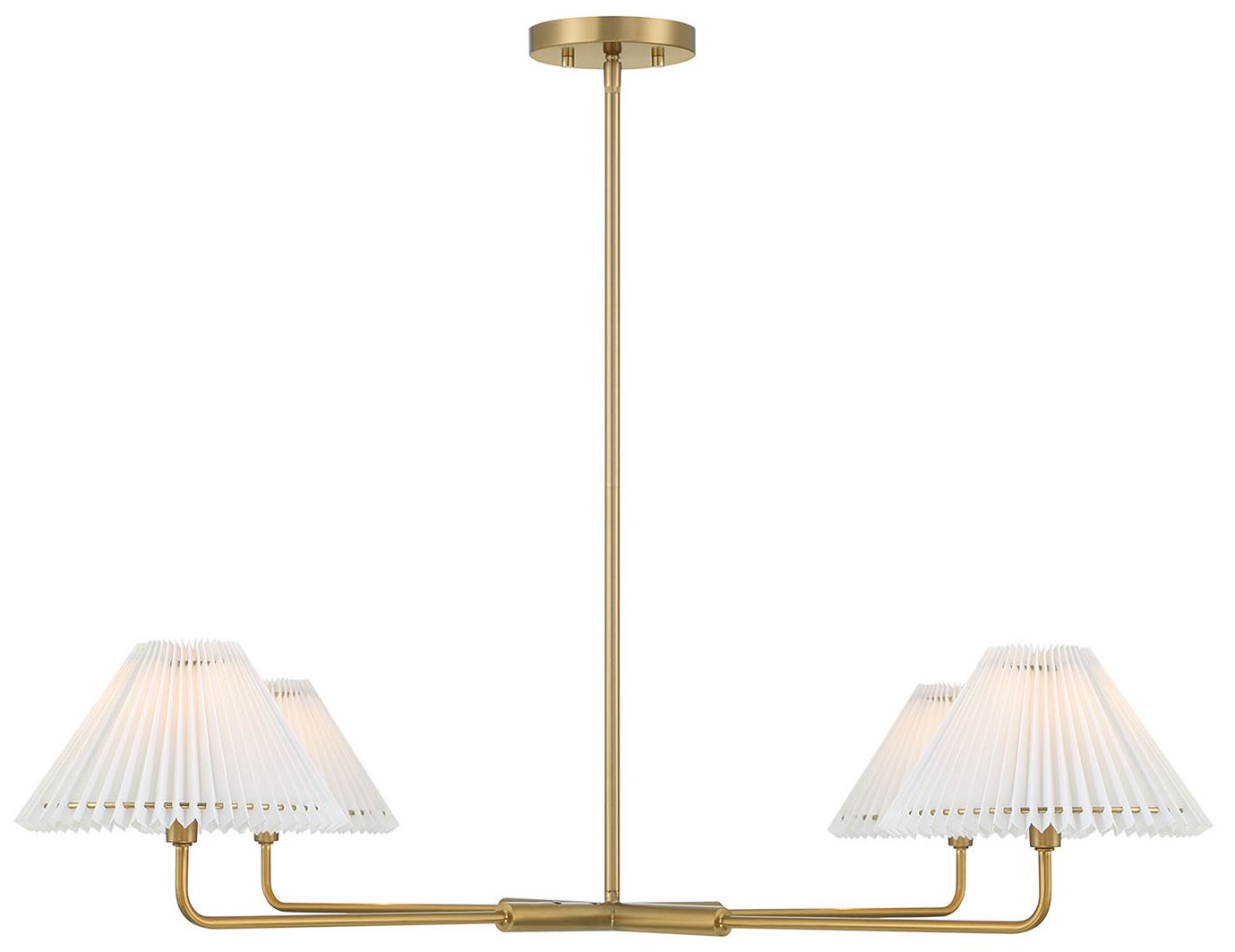 Image 4 4-Light Chandelier in Natural Brass more views