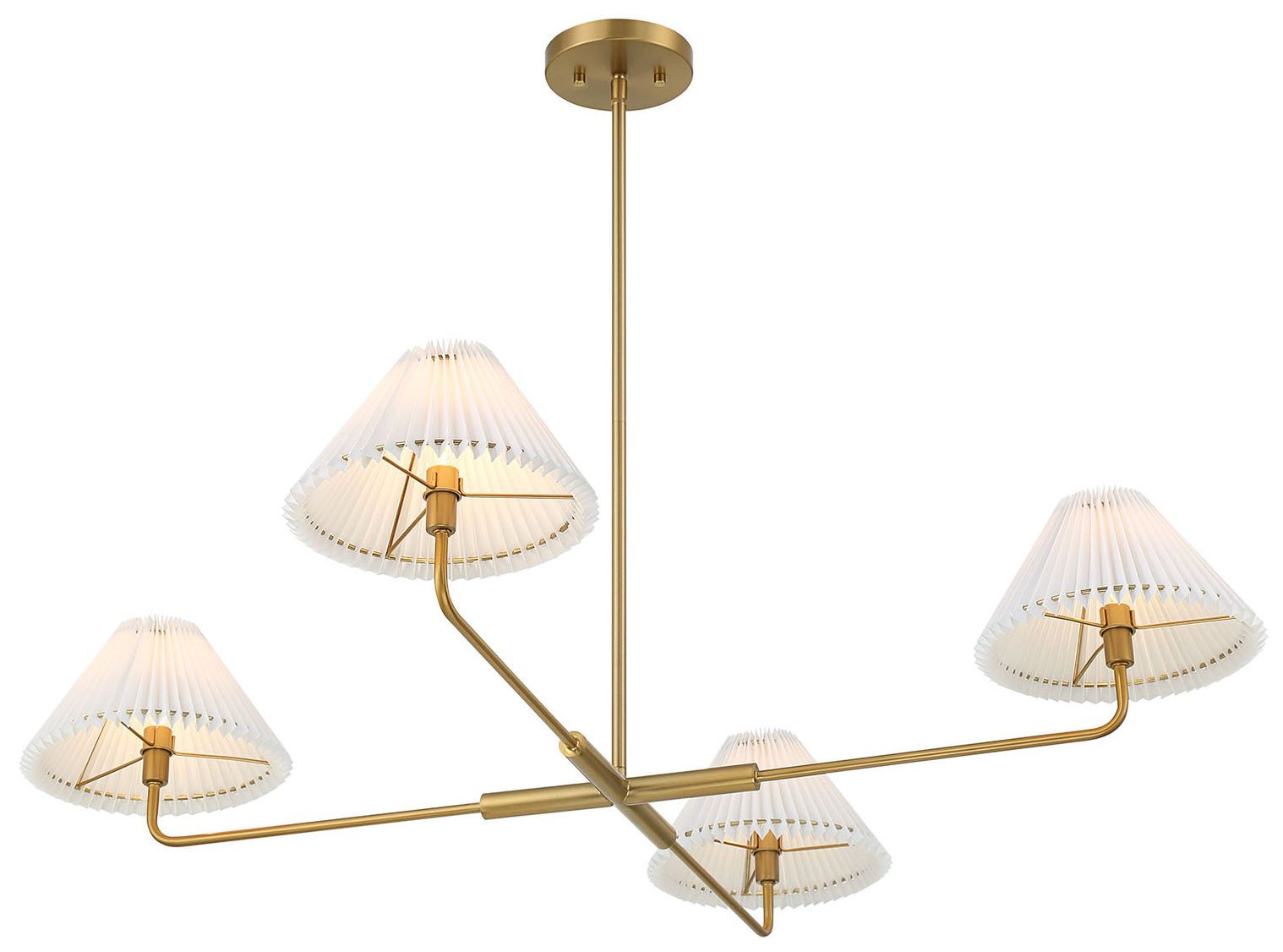 Image 5 4-Light Chandelier in Natural Brass more views