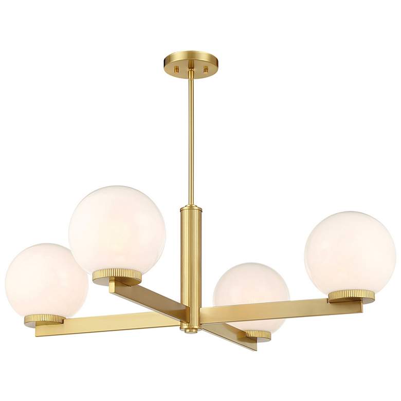Image 3 4-Light Chandelier in Natural Brass more views