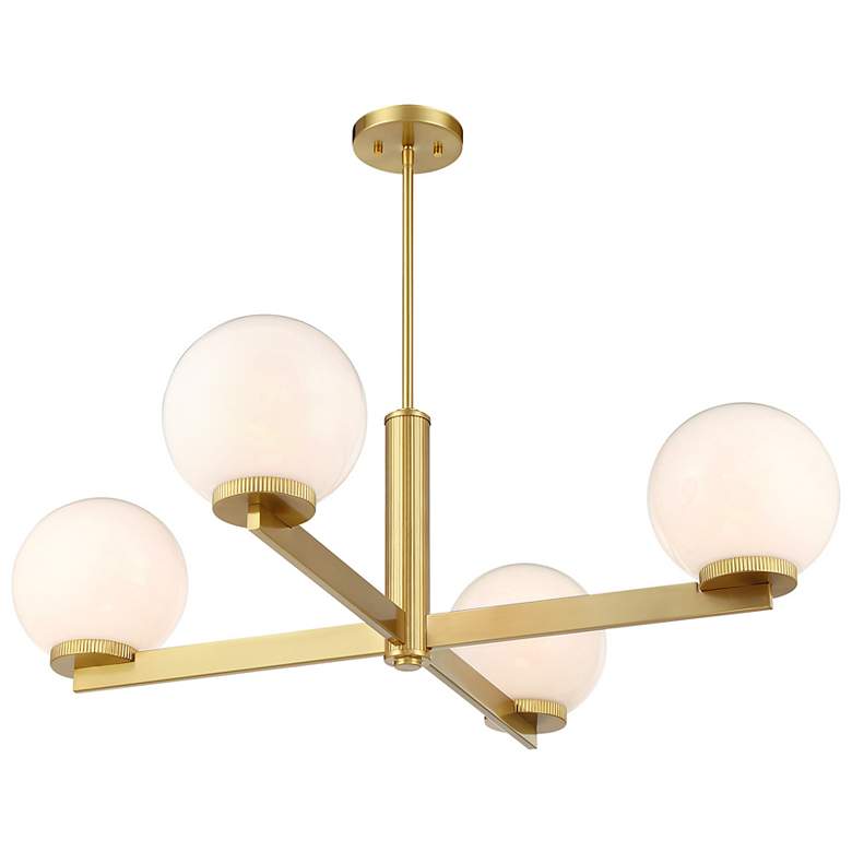 Image 4 4-Light Chandelier in Natural Brass more views