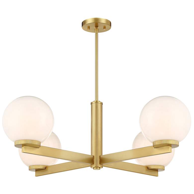 Image 5 4-Light Chandelier in Natural Brass more views