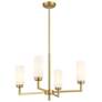 1_4-Light Chandelier in Natural Brass