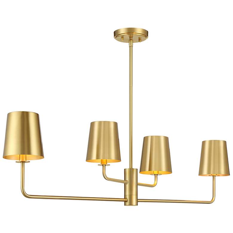 Image 4 4-Light Chandelier in Natural Brass more views