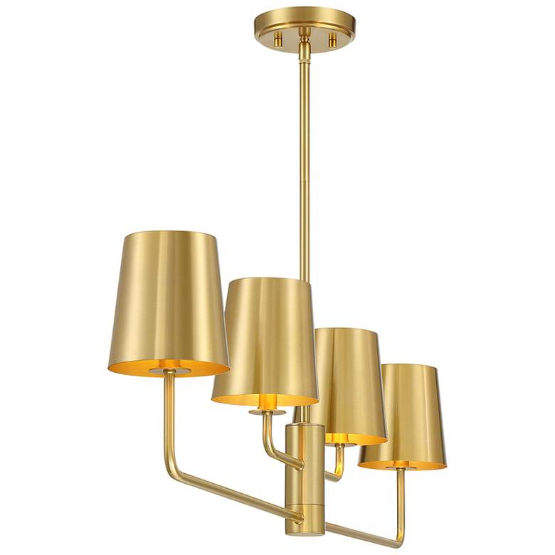 Image 5 4-Light Chandelier in Natural Brass more views