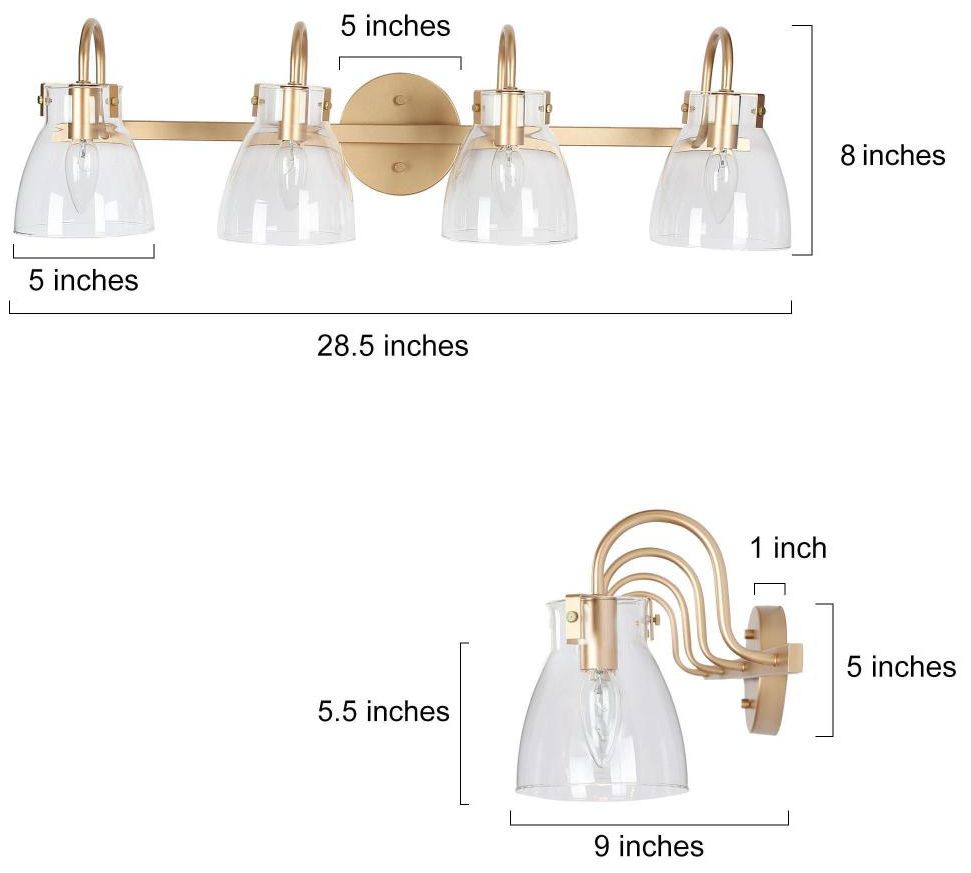 Image 2 4-Light Dark Gold Vanity Light more views