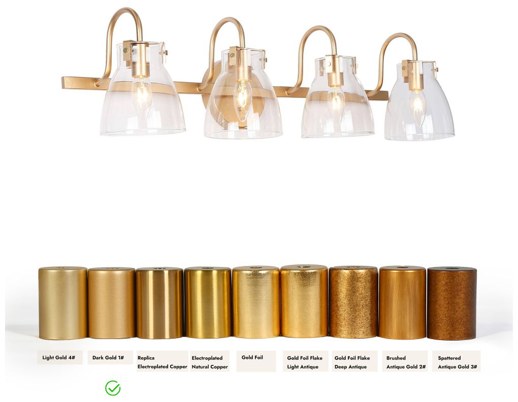 Image 4 4-Light Dark Gold Vanity Light more views