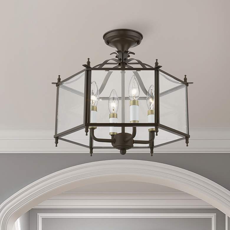 Image 1 4 Light English Bronze Convertible Pendant / Semi-Flush