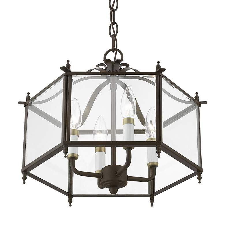Image 4 4 Light English Bronze Convertible Pendant / Semi-Flush more views