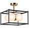 4-Light Flat Black and Imitation Electroplated Copper Ceiling Lamp