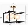 3_4-Light Flat Black and Imitation Electroplated Copper Ceiling Lamp more views