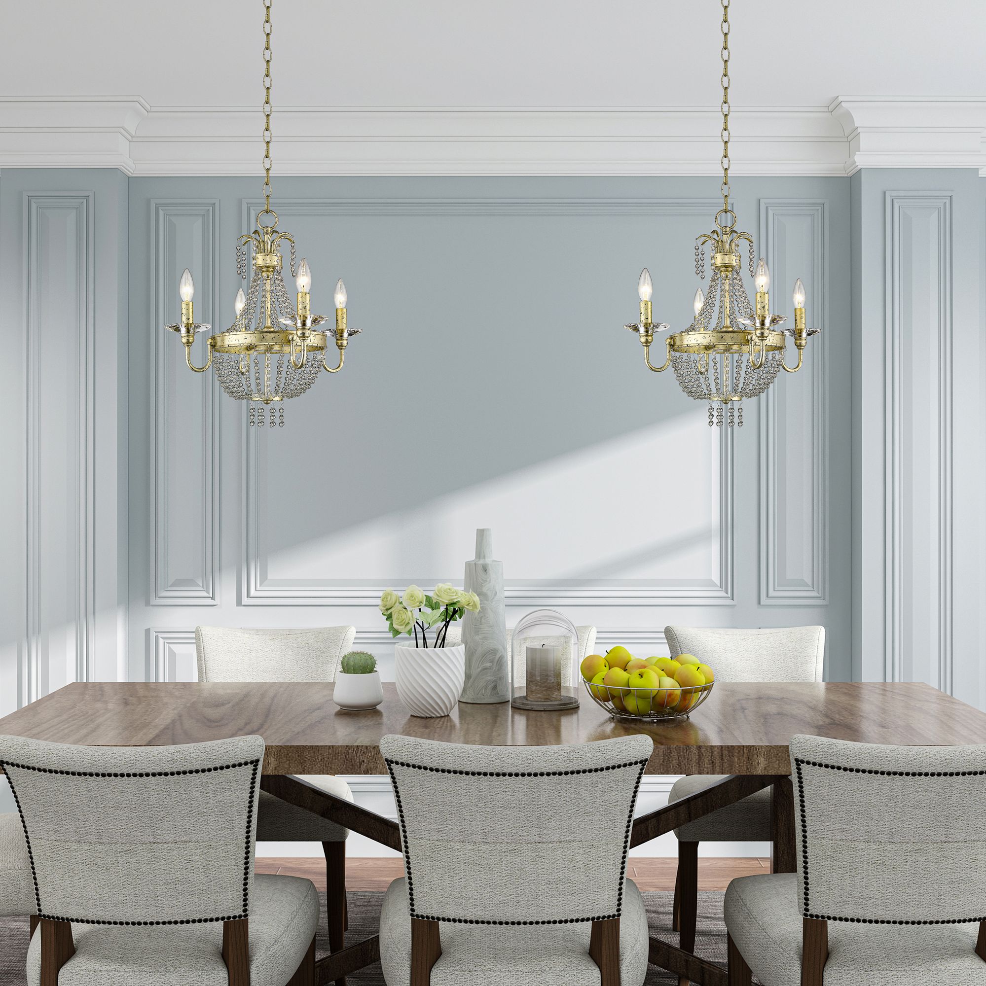 4 Light Hand Applied Winter Gold Convertible