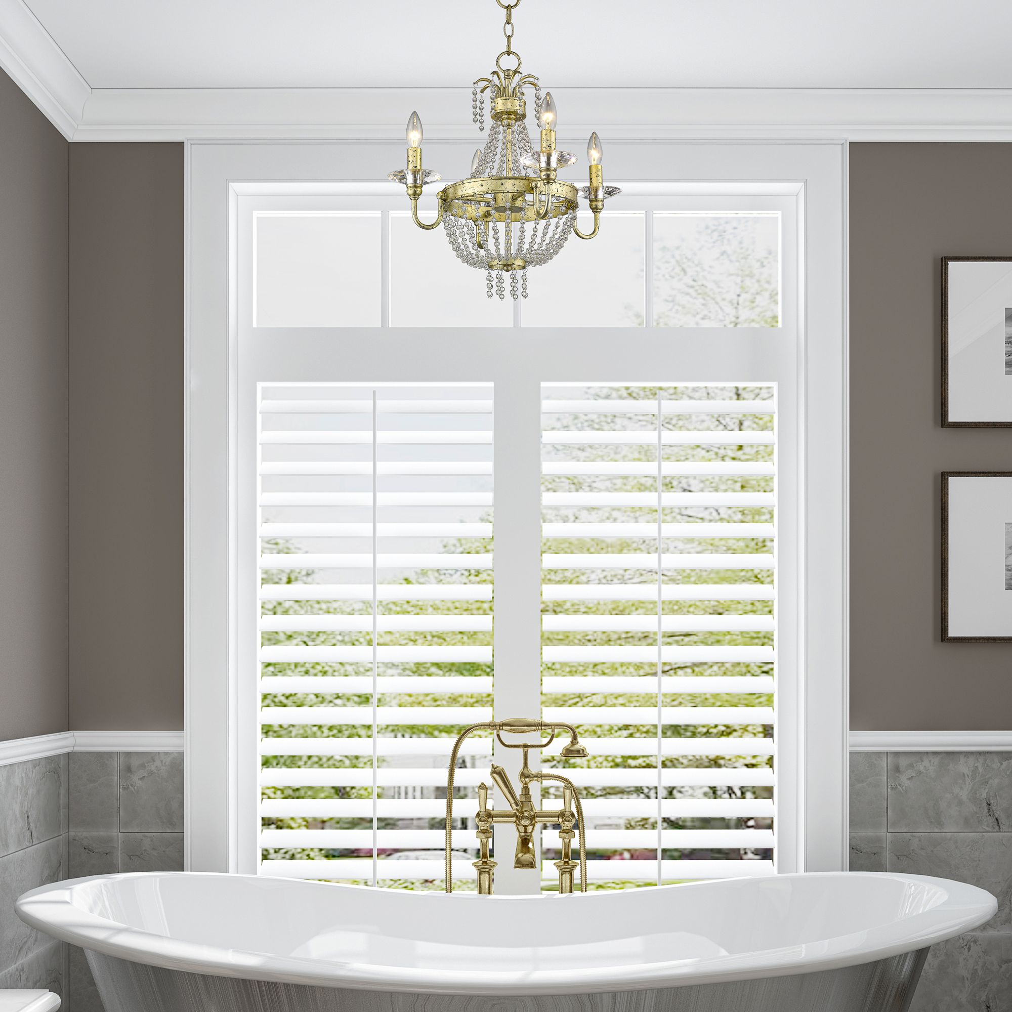 4 Light Hand Applied Winter Gold Convertible