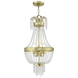 4 Light Hand Applied Winter Gold Pendant