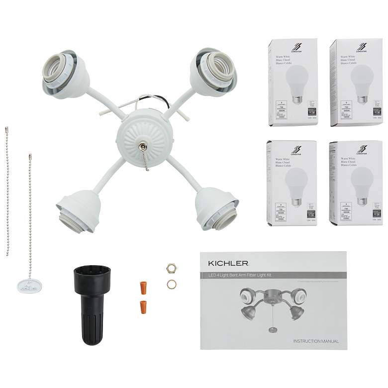 Image 1 4 Light LED Bent Arm Fitter Matte White