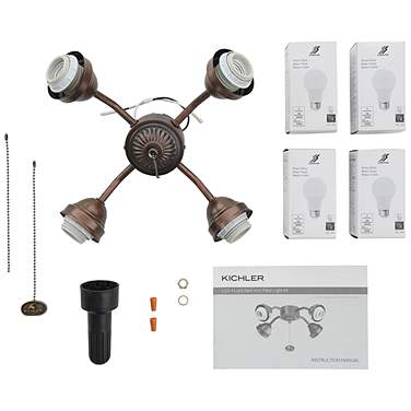 4 Light LED Bent Arm Fitter Oil Brushed Bronze