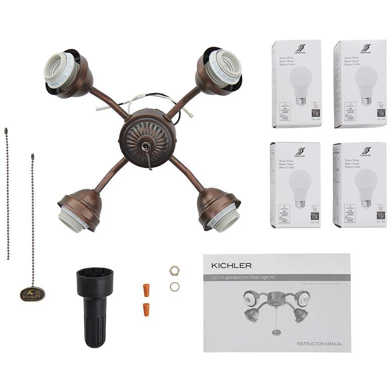 Image 1 4 Light LED Bent Arm Fitter Oil Brushed Bronze