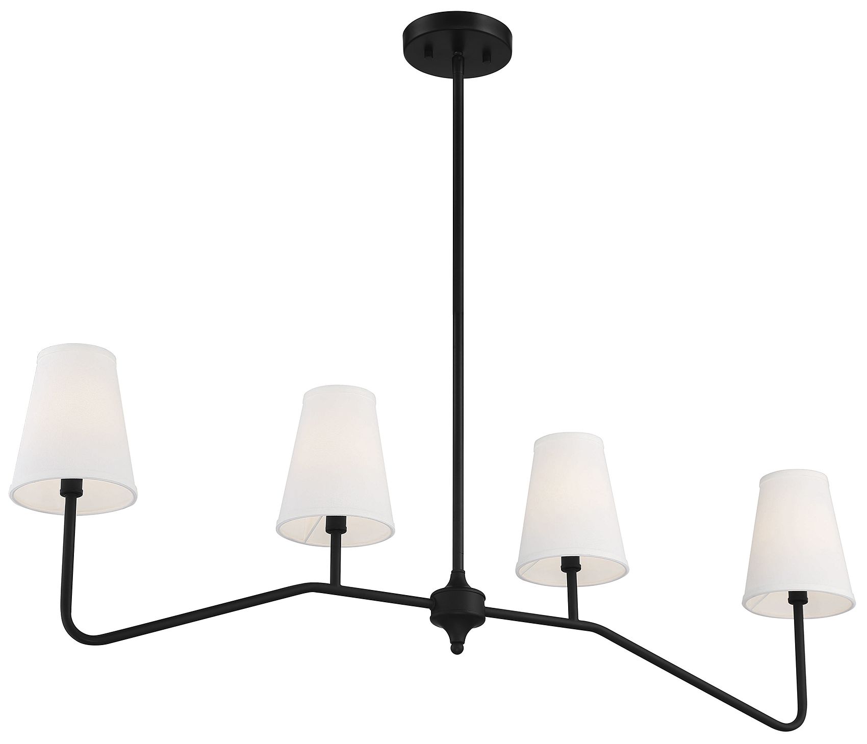 4-Light Linear Chandelier in Matte Black