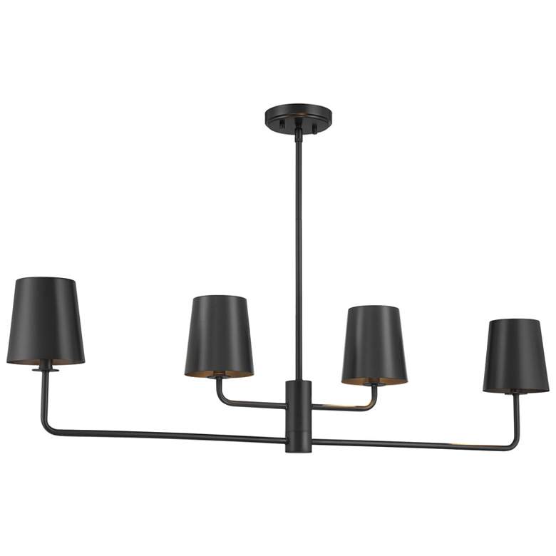 Image 1 4-Light Linear Chandelier in Matte Black