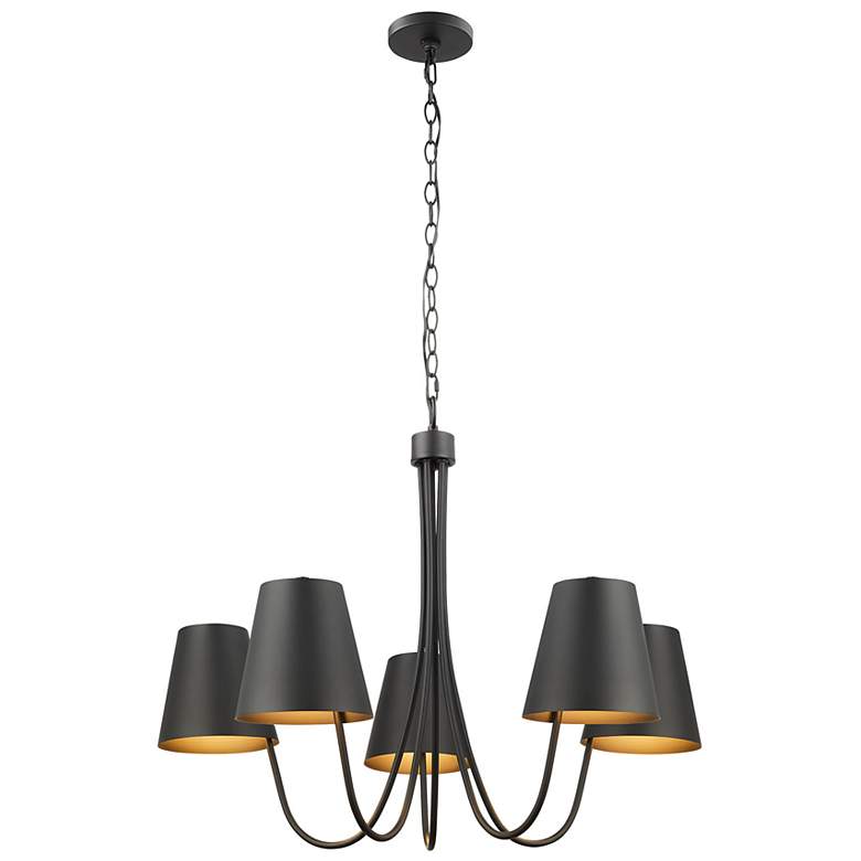 Image 3 4-Light Linear Chandelier in Matte Black more views