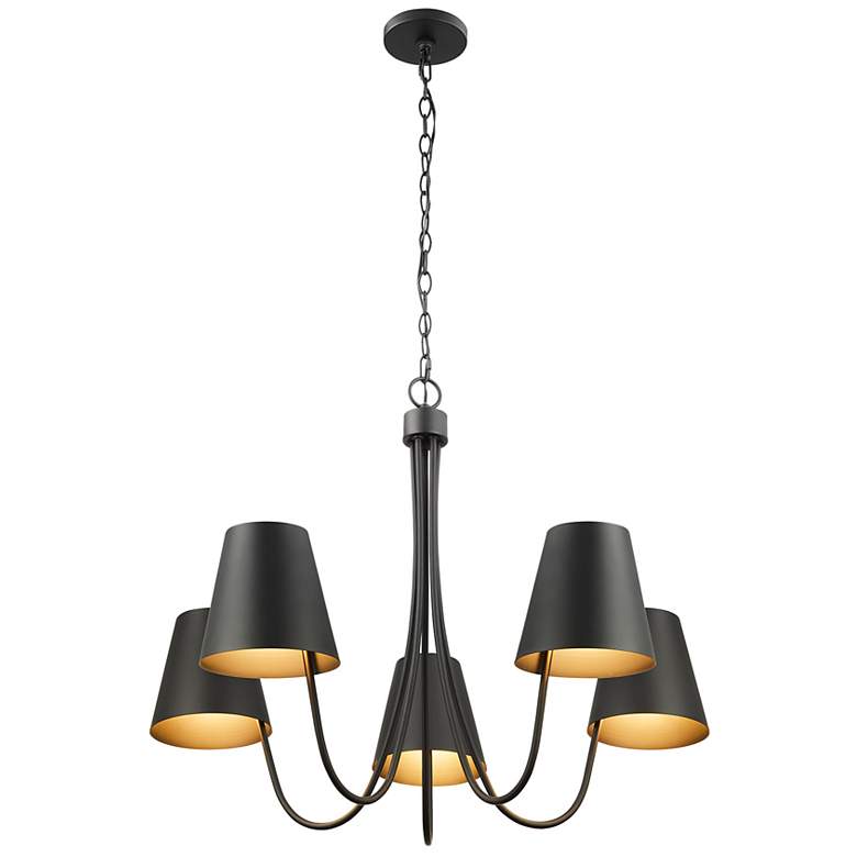 Image 4 4-Light Linear Chandelier in Matte Black more views