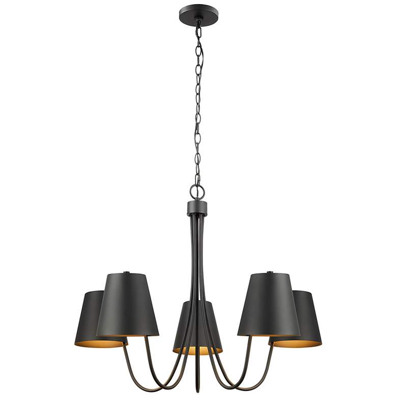 Image 5 4-Light Linear Chandelier in Matte Black more views