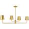 4-Light Linear Chandelier in Natural Brass
