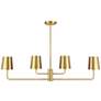 3_4-Light Linear Chandelier in Natural Brass more views