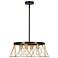 4-Light Matte Black and Gold Chandelier