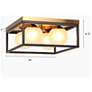 2_4-Light Matte Black and Plating Brass Ceiling Lamp with Frosted Glass more views