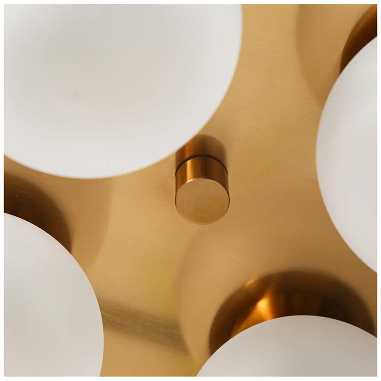 Image 3 4-Light Matte Black and Plating Brass Ceiling Lamp with Frosted Glass more views