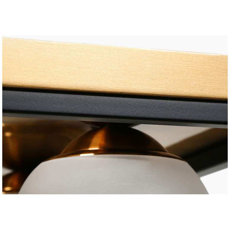 Image 4 4-Light Matte Black and Plating Brass Ceiling Lamp with Frosted Glass more views