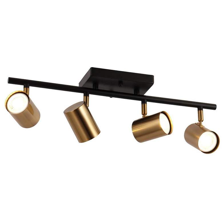Image 1 4-Light Matte Black and Plating Brass Ceiling Lamp