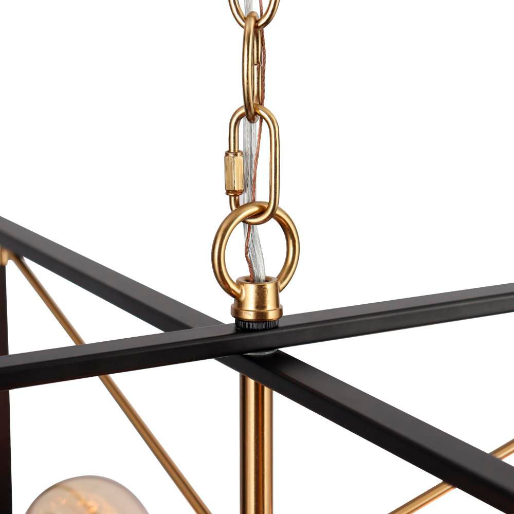 Image 2 4-Light Matte Black and Plating Brass Chandeliers with more views