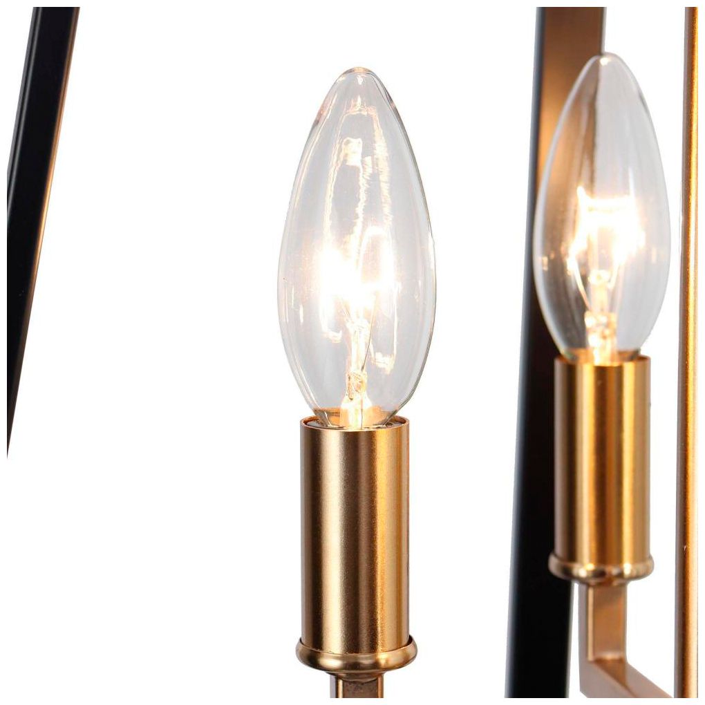 Image 2 4-Light Matte Black and Plating Brass Chandeliers more views