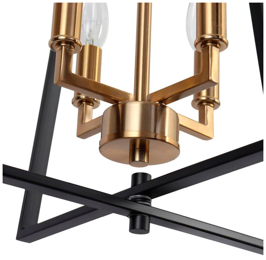 Image 3 4-Light Matte Black and Plating Brass Chandeliers more views