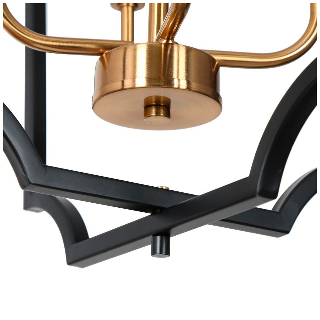 Image 3 4-Light Matte Black and Plating Brass Chandeliers more views