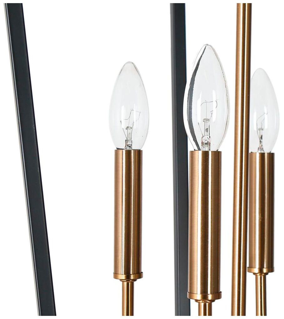 Image 4 4-Light Matte Black and Plating Brass Chandeliers more views