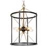 4-Light Matte Black and Plating Brass Chandeliers