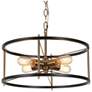 4-Light Matte Black and Plating Brass Chandeliers