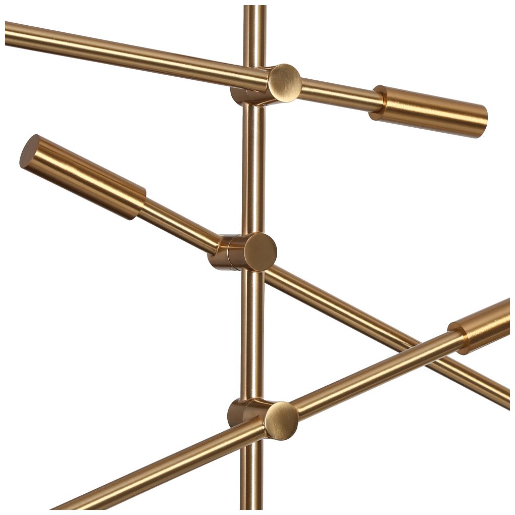 Image 4 4-Light Matte Black and Plating Brass Chandeliers more views