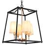 1_4-Light Matte Black and Satin Gold Chandeliers