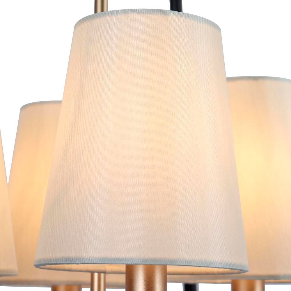 Image 4 4-Light Matte Black and Satin Gold Chandeliers more views