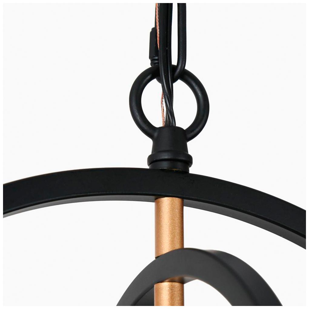 Image 2 4-Light Matte Black and Satin Gold Chandeliers more views