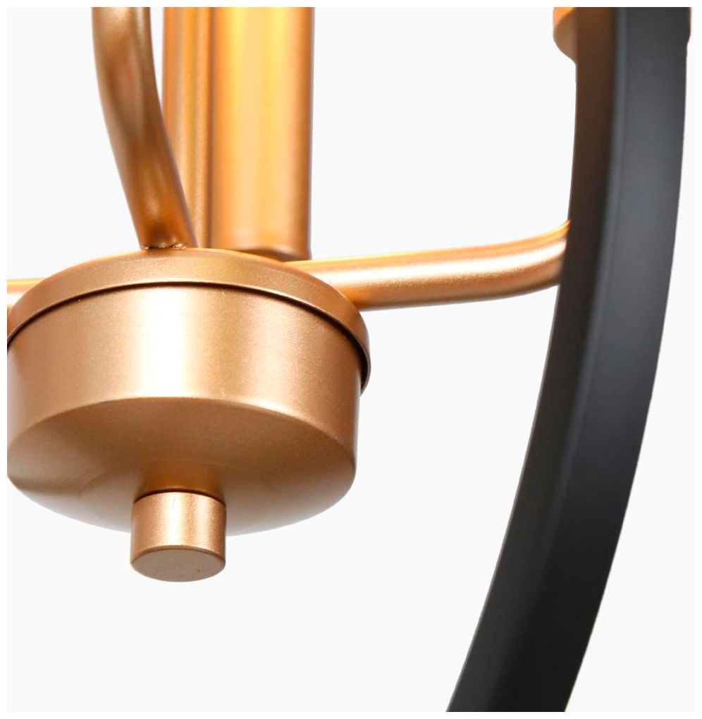 Image 3 4-Light Matte Black and Satin Gold Chandeliers more views